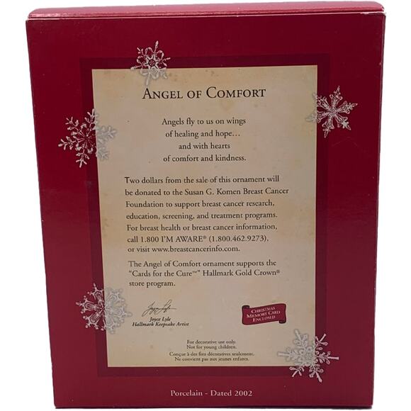 Hallmark Keepsake 2002 Angel of Comfort Collectible Christmas Ornament in Box - Picture 2 of 6